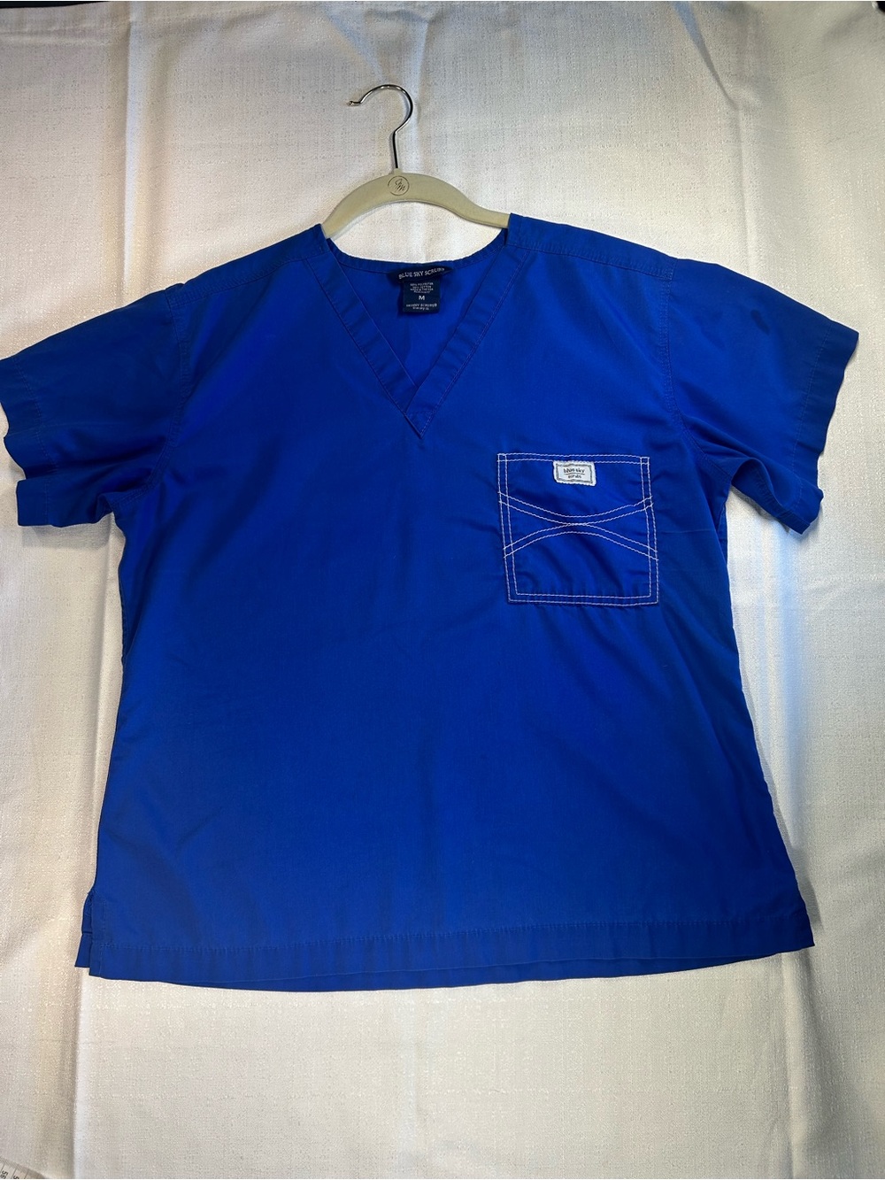 Blue Sky unisex medical skinny scrubs top - cobalt blue Size medium